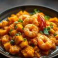 Oosterse stamppot met garnalen