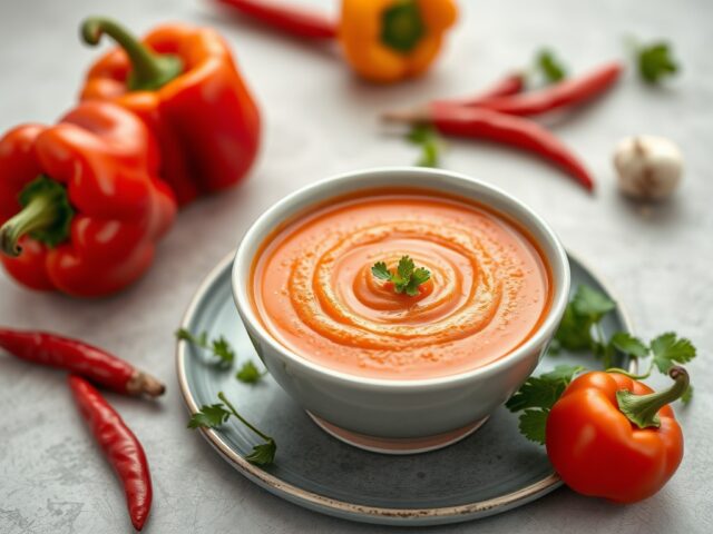 Oranje gazpacho — AI-gegenereerde illustratie