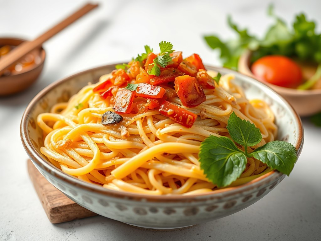 Pancit uit de Philippijnen, AI-gegenereerde illustratie