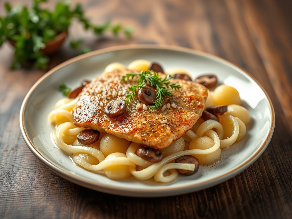 Pangasiusfilet met aardappelen, AI-gegenereerde illustratie