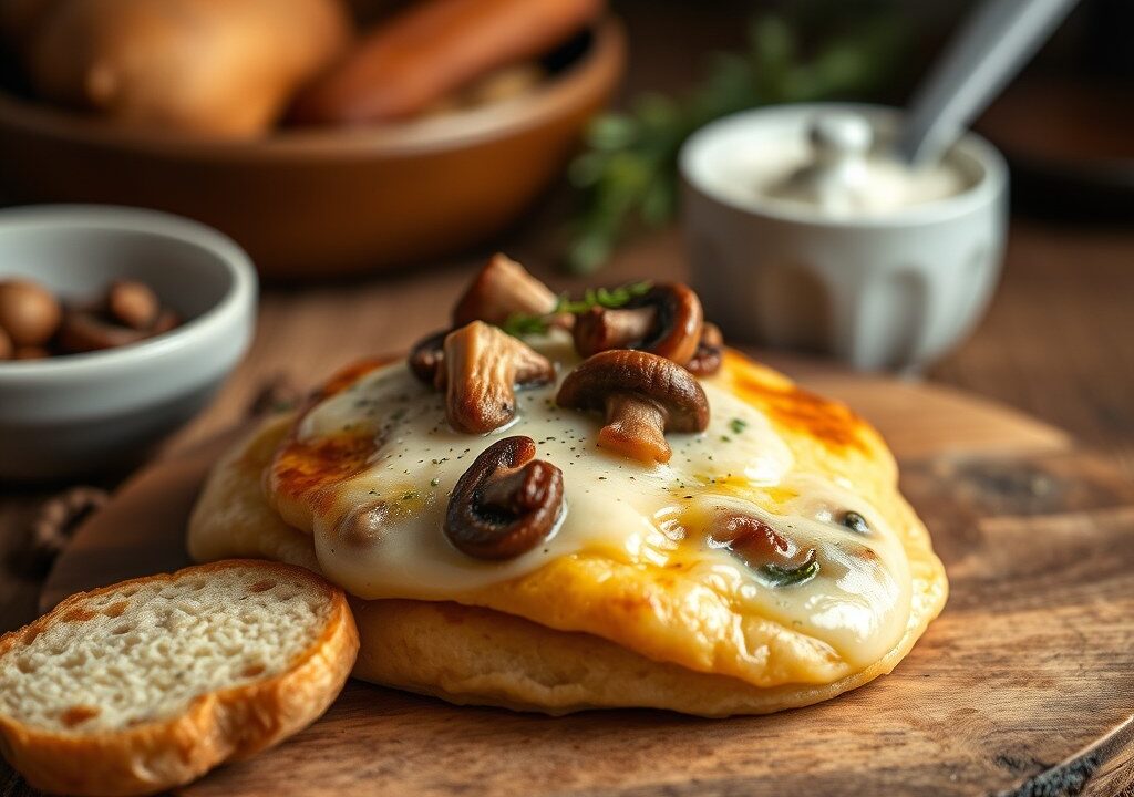 Pannenkoek met garnaaltjes — AI-gegenereerde illustratie