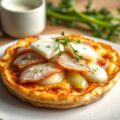 Pannenkoek met prei en Brugse ham en kaas