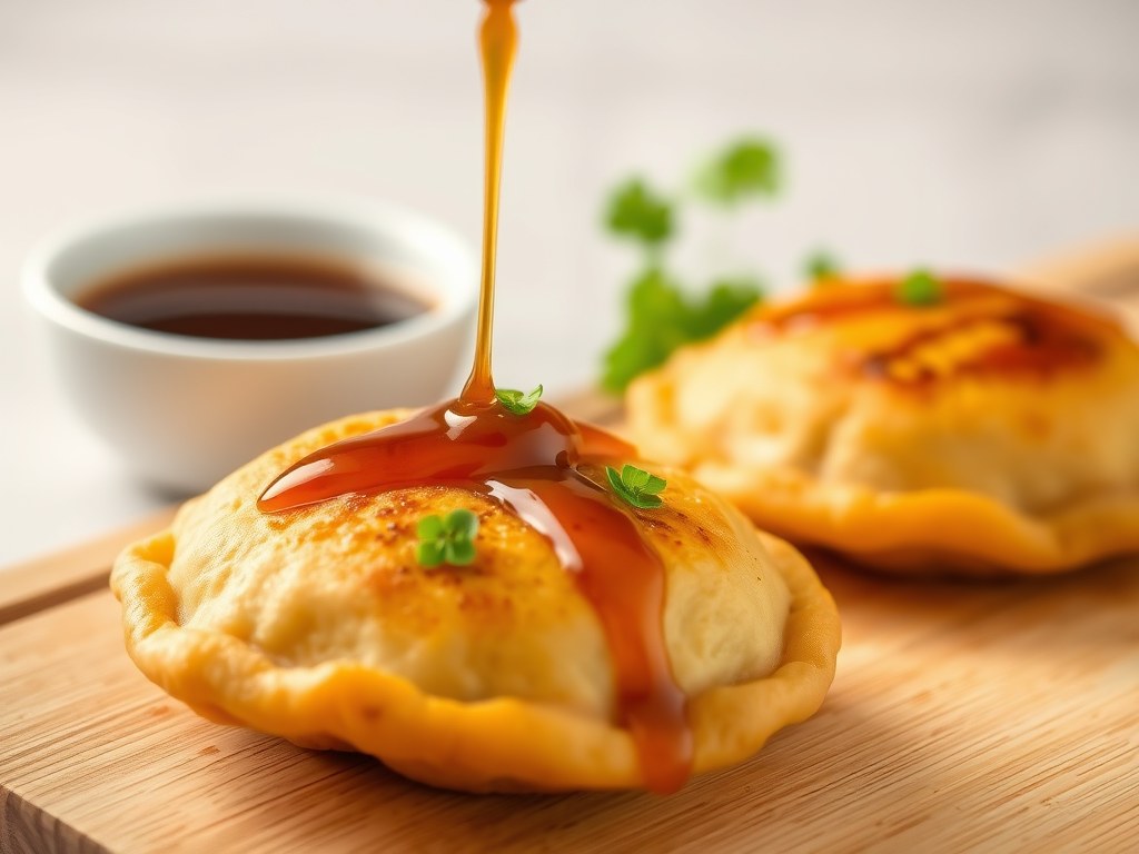 Pannenkoekjes met pekingeend, AI-gegenereerde illustratie