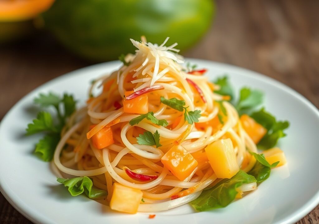 Papaya Salade — AI-gegenereerde illustratie