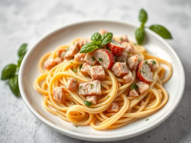 Pappardelle met tonijn — AI-gegenereerde illustratie