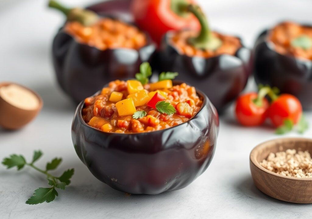 Paprika – aubergine puree (Ajvar), AI-gegenereerde illustratie