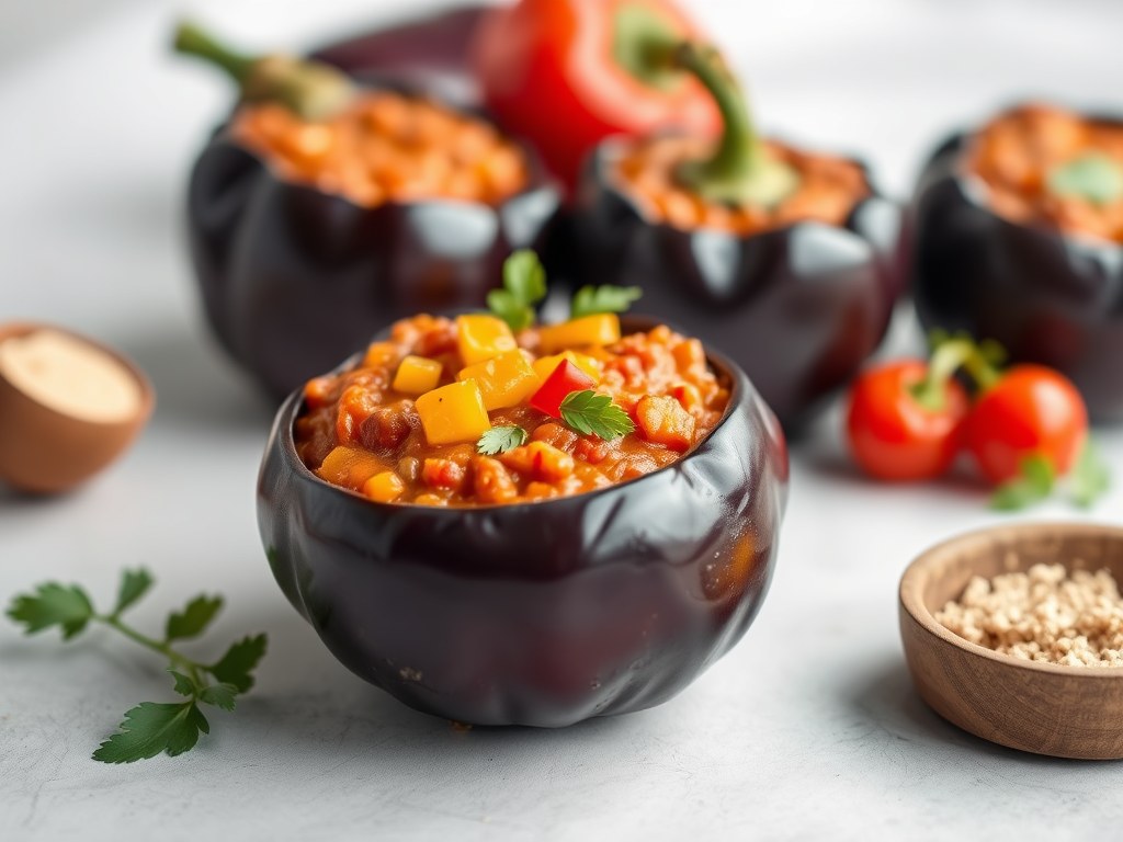 Paprika – aubergine puree (Ajvar), AI-gegenereerde illustratie