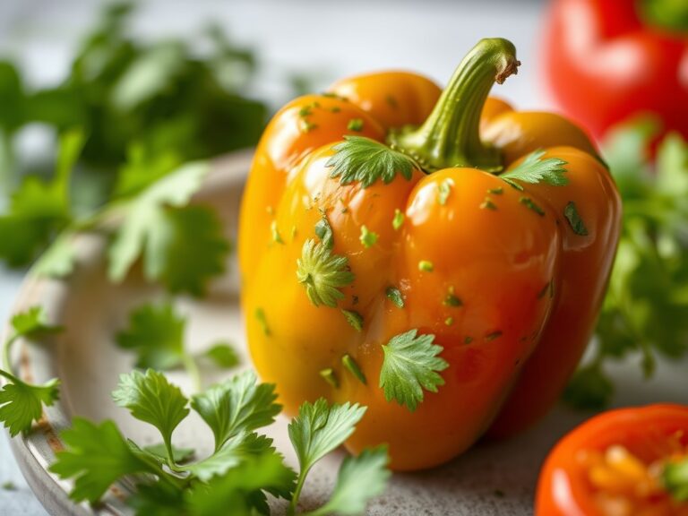 Paprika’s met koriander — AI-gegenereerde illustratie