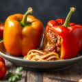 Paprika uit de oven gevuld met Bolognesesaus