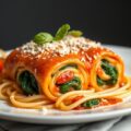 Paprikaroulade met pasta