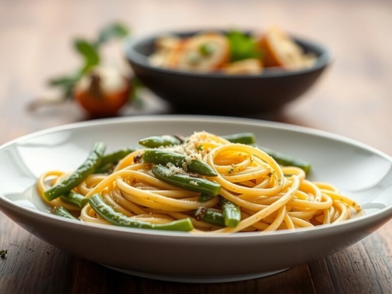 Pasta con pesto e patate — AI-gegenereerde illustratie