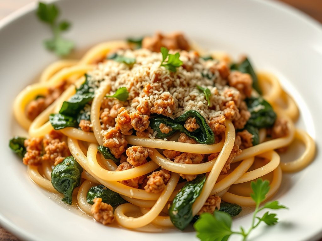 Pasta à la Parmentier, AI-gegenereerde illustratie