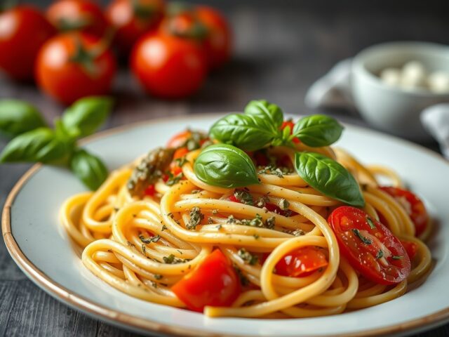 Pasta met artisjokken — AI-gegenereerde illustratie
