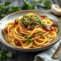 Pasta met artisjokken en pesto