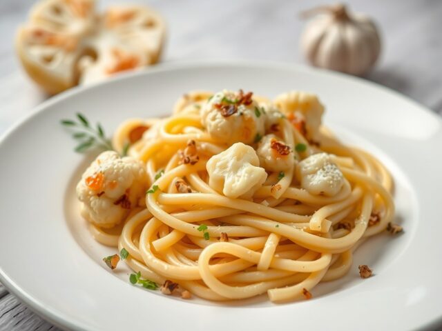 Pasta met bloemkool — AI-gegenereerde illustratie