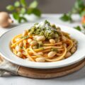 Pasta met bonen en pesto