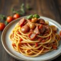 Pasta met een Saus van Mortadella