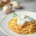 Pasta met een Saus van Yoghurt en Verse Kruiden