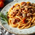 Pasta met een Stoofschotel van Lamsschouder