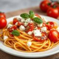Pasta met feta en tomaat uit de oven
