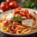 Pasta met kip en tomaten