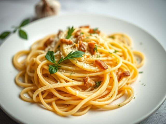 Pasta met Kippenlevertjes — AI-gegenereerde illustratie