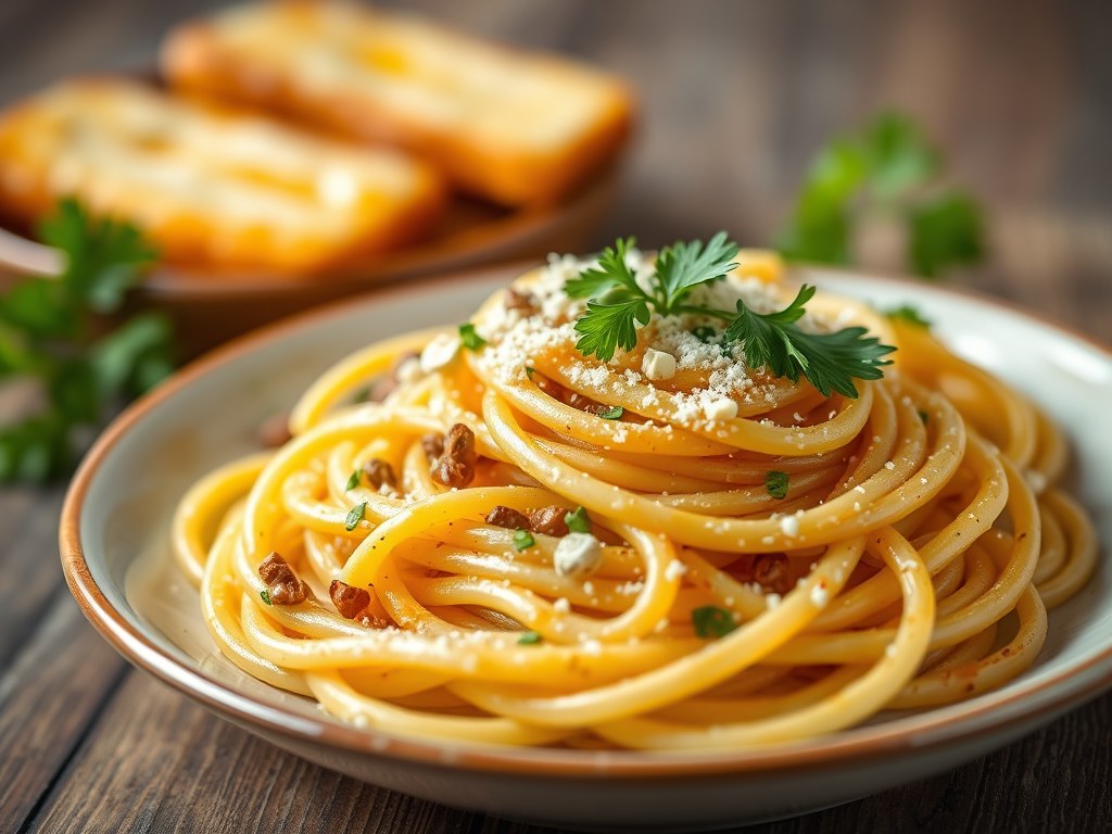 Pasta met pastinaak, AI-gegenereerde illustratie
