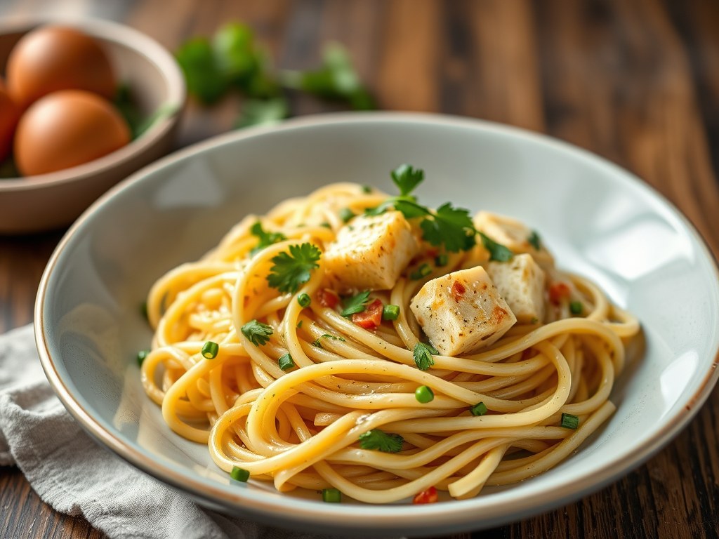 Pasta met pit, AI-gegenereerde illustratie