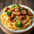 Pasta met worst en broccoli