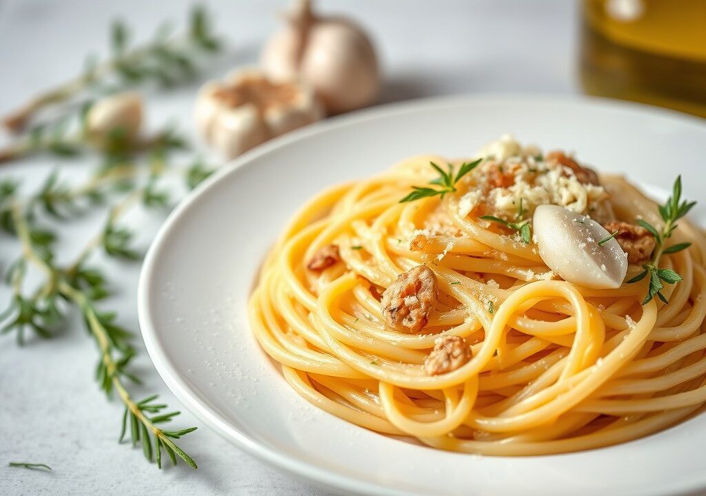 Pasta met Zeevruchten — AI-gegenereerde illustratie