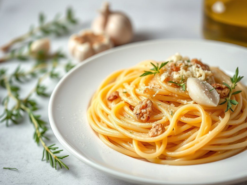 Pasta met Zeevruchten, AI-gegenereerde illustratie