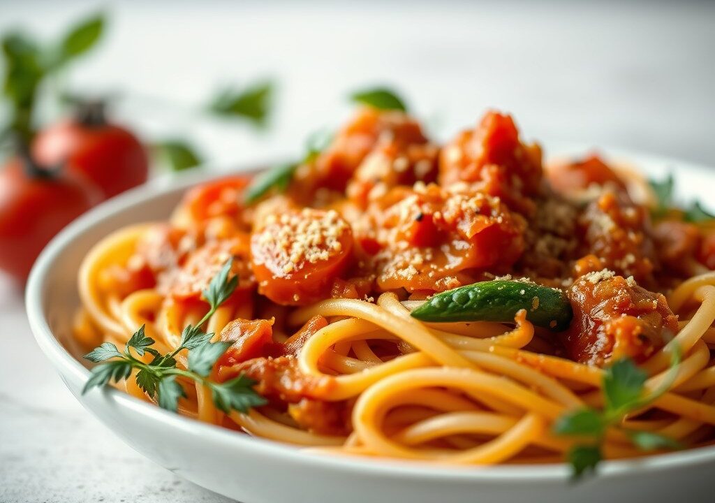 Pasta Saus met Linzen — AI-gegenereerde illustratie