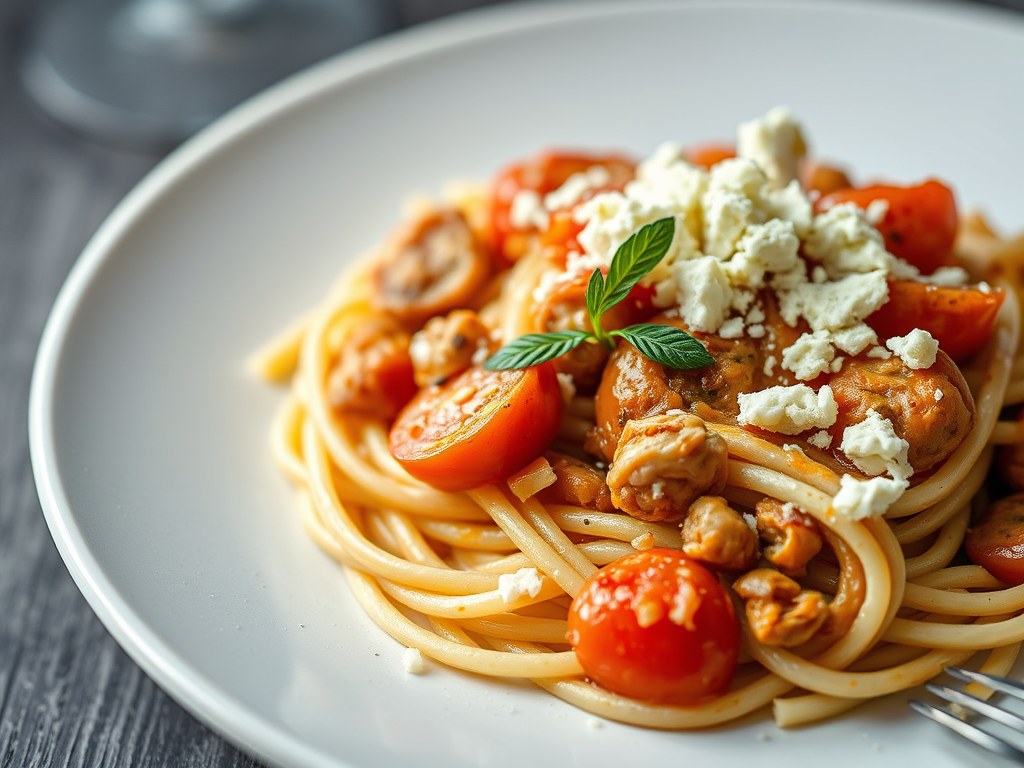 Pastitsio met Lam en Feta – Kaas, AI-gegenereerde illustratie