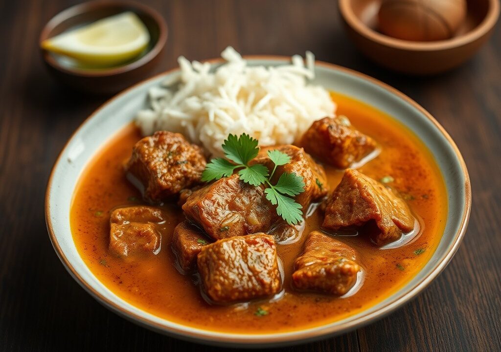 Penang Curry van Rundvlees — AI-gegenereerde illustratie