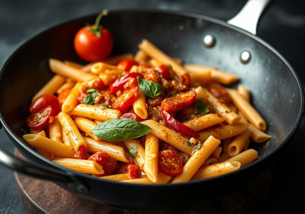 Penne alla puttanesca — AI-gegenereerde illustratie