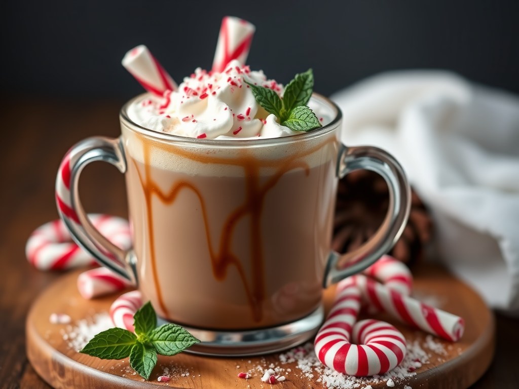 Peppermint Mocha, AI-gegenereerde illustratie