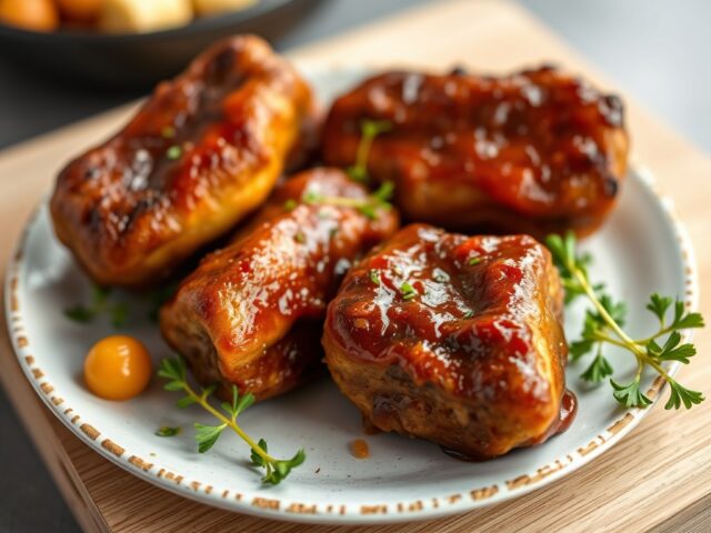 Perzikenpakketjes (bbq) — AI-gegenereerde illustratie