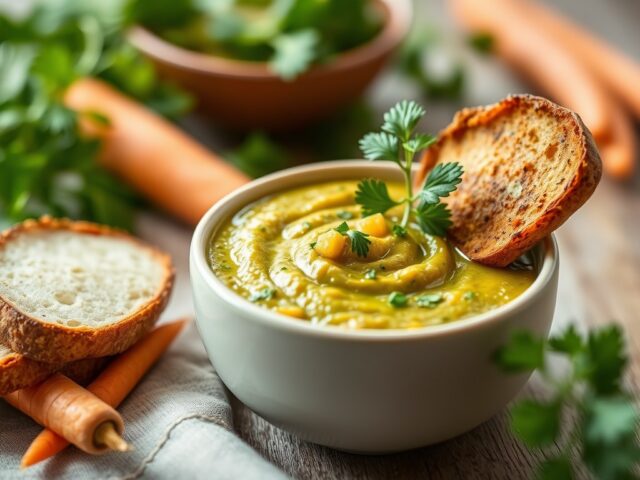 Pesto-doperwtjessoep — AI-gegenereerde illustratie