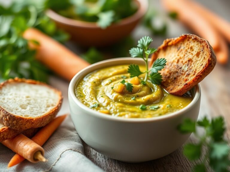 Pesto-doperwtjessoep — AI-gegenereerde illustratie