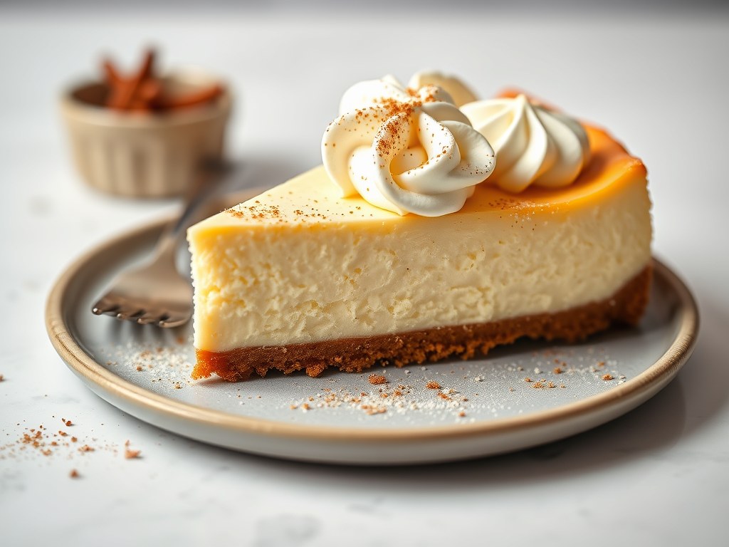 Philadelphia cheesecake, AI-gegenereerde illustratie