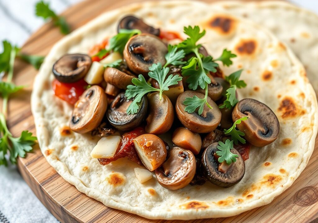 Piadina met champignons, AI-gegenereerde illustratie