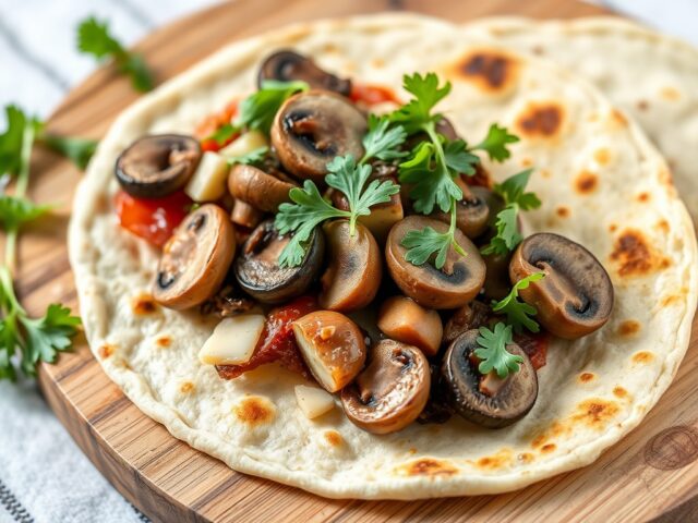 Piadina met champignons — AI-gegenereerde illustratie
