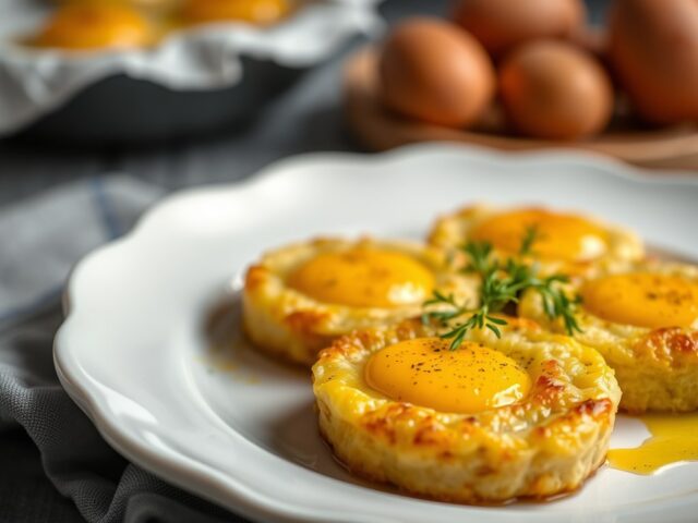 Pikante ei-aardappelkoekjes — AI-gegenereerde illustratie