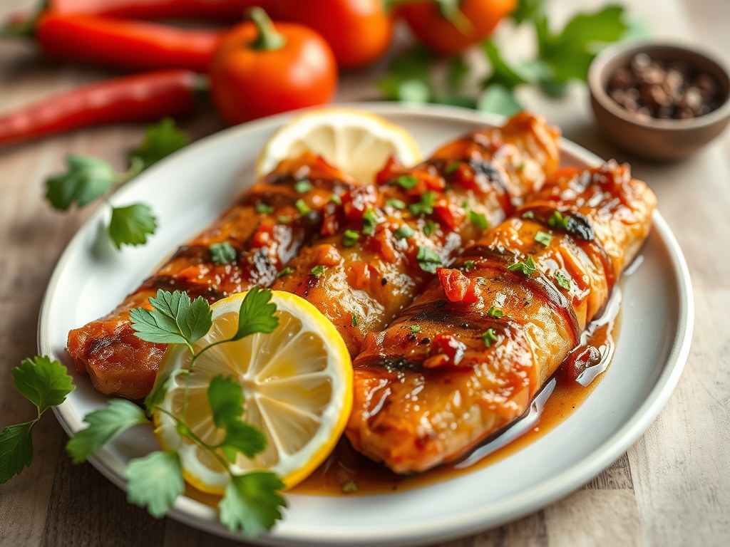 Pikante marinade, AI-gegenereerde illustratie