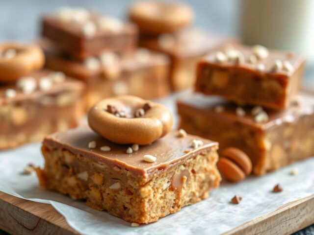 Pinda fudge cakejes — AI-gegenereerde illustratie