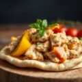 Pita met tonijn en gegrilde paprika