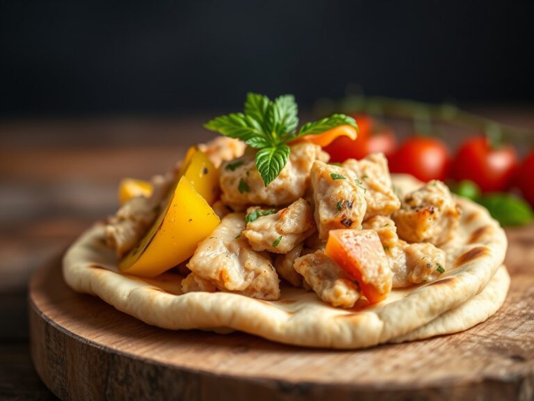 Pita met tonijn en gegrilde paprika