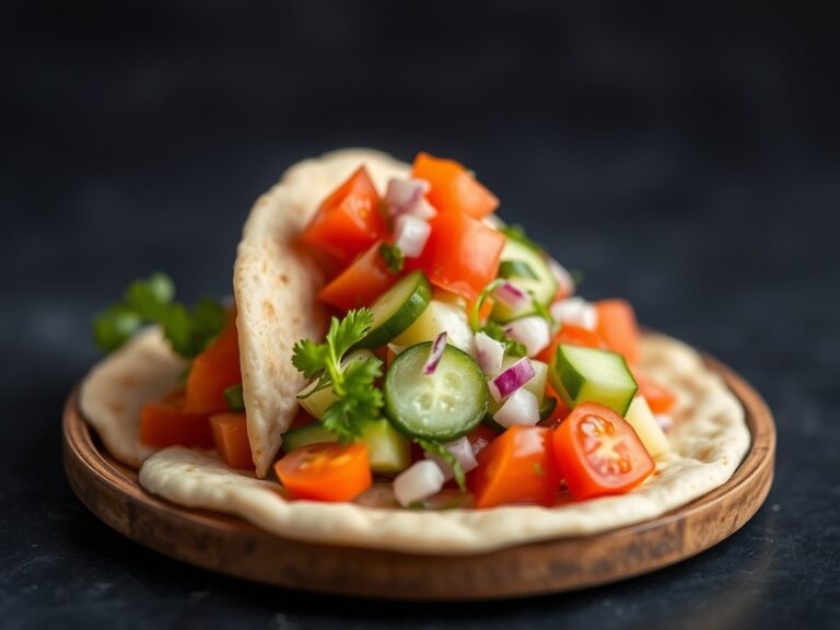 Pitabroodjes gevuld met salade — AI-gegenereerde illustratie