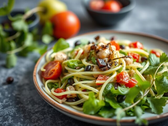 Pittige bladsalade — AI-gegenereerde illustratie