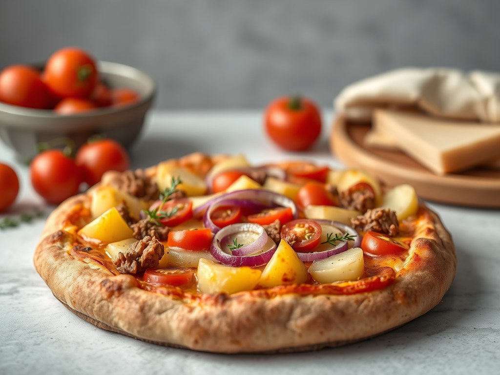 Pizza alla sem (met aardappel), AI-gegenereerde illustratie